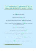 VETERAN SERVICE REPRESENTATIVE EXAM 2025 QUESTIONS AND ANSWERS
