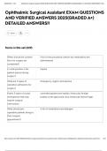 Ophthalmic Surgical Assistant EXAM QUESTIONS AND VERIFIED ANSWERS 2025&lpar;GRADED A&plus;&rpar; DETAILED ANSWERS&excl;&excl;