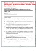 Solution Manual for Fundamentals of Investments Valuation and Management&comma; 10th Edition by Bradford Jordan&comma; Thomas Miller&comma; and Steve Dolvin