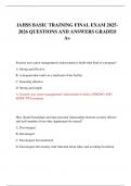 IAHSS BASIC TRAINING FINAL EXAM 2025-2026 QUESTIONS AND ANSWERS GRADED A&plus;