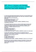EMT- Block 3 Quizzes with Multiple Choices and Verified Answers LATEST UPDATED 2025-2026 GRADED A&plus;