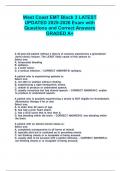 West Coast EMT Block 3 LATEST UPDATED 2025-2026 Exam with Questions and Correct Answers GRADED A&plus;