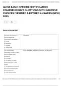 IAHSS BASIC OFFICER CERTIFICATION COMPREHENSIVE QUESTIONS WITH MULTIPLE CHOICES &vert;VERIFIED & REVISED ANSWERS &lpar;NEW&rpar; 2025