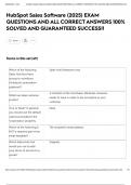 HubSpot Sales Software &lpar;2025&rpar; EXAM QUESTIONS AND ALL CORRECT ANSWERS 100&percnt; SOLVED AND GUARANTEED SUCCESS&excl;&excl;
