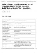 Master Esthetics Virginia State Board ACTUAL EXAM &lpar;2025&rpar; 100&percnt;VERIFIED &vert;complete QUESTIONS AND ANSWERS &vert; GRADED A&plus;&period;
