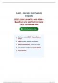 D487 - SECURE SOFTWARE DESIGN &lpar;2026&sol;2027 UPDATE&rpar; with 1200&plus; Questions and Verified Answers&comma; 100&percnt; Guarantee Pass