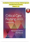 Test Bank For Critical Care Nursing- A Holistic Approach 12th Edition Morton Fontaine  Chapters 1 - 56