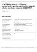VITA 2022 ADVANCED TEST EXAM comprehensive questions and verified accurate solution &lpar;detailed & elaborated&rpar; 2025 TEST&excl;&excl;