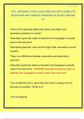 TEFL UNIVERSAL FINAL EXAM 2025&sol;2026 WITH COMPLETE QUESTIONS AND VERIFIED ANSWERS &vert;ALREADY GRADED A&plus;&vert;
