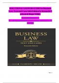Complete Solutions Manual for Business Law Texts and Cases&comma; 16th Edition by Kenneth W&period; Clarkson&comma; Roger Miller&comma; Frank B&period; Cross &semi; ISBN13&colon; 9780357985533&comma;