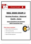 NSG 3500 &ndash; Exam 2 &vert; Galen College of Nursing &vert; 2025 Verified Maternal Health Q&A with Explanations