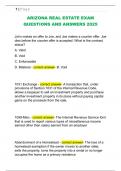 ARIZONA REAL ESTATE EXAM  QUESTIONS AND ANSWERS 2025