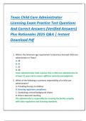 Texas Child Care Administrator  Licensing Exam Practice Test Questions  And Correct Answers &lpar;Verified Answers&rpar;  Plus Rationales 2025 Q&A &vert; Instant  Download Pdf 