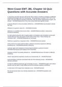 West Coast EMT JBL Chapter 16 Quiz Questions with Accurate Answers