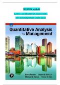 SOLUTION MANUAL for QUANTITATIVE ANALYSIS FOR MANAGEMENT&comma; 14TH EDITION By RENDER All Chapters 1 to 15 REVIEWED
