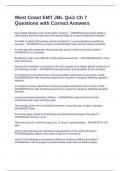 West Coast EMT JBL Quiz Ch 7 Questions with Correct Answers