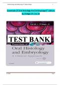 Test Bank for Essentials of Oral Histology and Embryology 5th Edition Chiego &sol; All Chapters 1-16 &sol; Full Complete