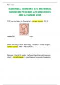 MATERNAL NEWBORN ATI&comma; MATERNAL  NEWBORN PROCTOR ATI QUESTIONS  AND ANSWERS 2025