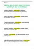 MENTAL HEALTH HESI EXAM VERSION 4  QUESTIONS AND ANSWERS 2025