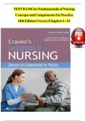 TEST BANK for Fundamentals of Nursing Concepts and Competencies for Practice  10th Edition Craven &vert; Chapters 1 - 43 