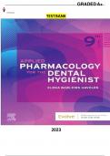 Test Bank for the Applied Pharmacology for the Dental Hygienist 9th Edition by Elena Bablenis Haveles Complete Chapters 1-26 With Rationales&vert; A&plus; PASS