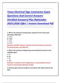 Texas Electrical Sign Contractor Exam  Questions And Correct Answers  &lpar;Verified Answers&rpar; Plus Rationales  2025&vert;2026 Q&A &vert; Instant Download Pdf