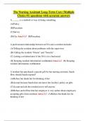 The Nursing Assistant Long-Term Care &lpar;Multiple  Choice &num;1&rpar; questions with accurate answers