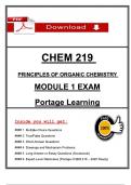 CHEM 219 Module 1 Exam &lpar;2025&rpar; &ndash; Principles of Organic Chemistry &ndash; Portage Learning Verified Qs & Ans