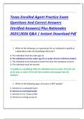 Texas Enrolled Agent Practice Exam  Questions And Correct Answers  &lpar;Verified Answers&rpar; Plus Rationales  2025&vert;2026 Q&A &vert; Instant Download Pdf 