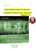 Solution Manual Federal Tax Research  13th Edition by Roby Sawyers&comma; Steven Gill Chapters 1 -13