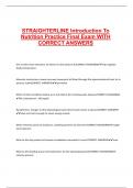 STRAIGHTERLINE Introduction To Nutrition Practice Final Exam WITH CORRECT ANSWERS