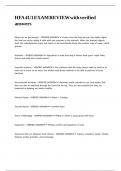 HFA 4U1 EXAM REVIEW with verified answers