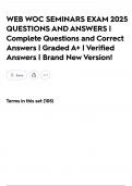 WEB WOC SEMINARS EXAM 2025 QUESTIONS AND ANSWERS &vert; Complete Questions and Correct Answers &vert; Graded A&plus; &vert; Verified Answers &vert; Brand New Version&excl;