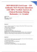 2025 HESI RN Exit Exam &ndash; 110 Authentic NGN Practice Questions with 100&percnt; Verified Answers & Clinical Decision-Making Rationales &vert; A&plus; Graded