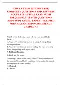 CSWA S EXAM 2025&sol;2026 BANK  COMPLETE QUESTIONS AND ANSWERS  ACCURATE ACTUAL EXAM WITH  FREQUENTLY TESTED QUESTIONS  AND STUDY GUIDE &sol; EXPERT VERIFIED  FOR GUARANTEED PASS&sol;ALREADY  GRADED A&plus; 