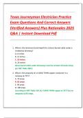 Texas Journeyman Electrician Practice  Exam Questions And Correct Answers  &lpar;Verified Answers&rpar; Plus Rationales 2025  Q&A &vert; Instant Download Pdf