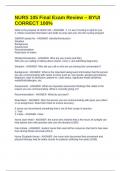 NURS 105 Final Exam Review &ndash; BYUI CORRECT 100&percnt;