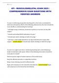 ATI - MUSCULOSKELETAL EXAM 2025 &vert; COMPREHENSIVE EXAM QUESTIONS WITH VERIFIED ANSWERS
