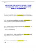 ADVANCED MED-SURG PRINCIPLES JERSEY COLLEGE MID-TERM&semi; ACTUAL EXAM WITH VERIFIED ANSWERS 2025