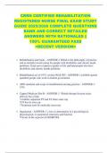 CRRN CERTIFIED REHABILITATION  REGISTERED NURSE FINAL EXAM STUDY  GUIDE 2025&sol;2026 COMPLETE QUESTIONS  BANK AND CORRECT DETAILED  ANSWERS WITH RATIONALES &vert;&vert;   100&percnt; GUARANTEED PASS   <RECENT VERSION> 