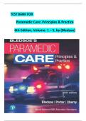 TEST BANK FOR  Paramedic Care&colon; Principles & Practice 6th Edition&comma; Volume&period; 1 &ndash; 5&comma; by &lpar;Bledsoe&rpar;