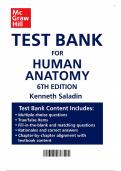 Human Anatomy 6th Edition - Test Bank by Kenneth S&period; Saladin