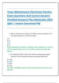 Texas Maintenance Electrician Practice  Exam Questions And Correct Answers  &lpar;Verified Answers&rpar; Plus Rationales 2025  Q&A &vert; Instant Download Pdf 