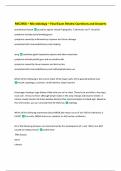 MIC205A &ndash; Microbiology &ndash; Final Exam Review Questions and Answers 