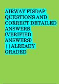 AIRWAY FISDAP QUESTIONS WITH DETAILED CORRECT ANSWERS GRADED A&plus;