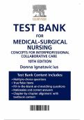 Medical-Surgical Nursing&colon; Concepts for Interprofessional Collaborative Care 10th Edition - Test Bank by Ignatavicius&comma; Workman&comma; Donesky & Rebar