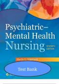 TEST BANK PSYCHIATRIC-MENTAL HEALTH NURSING 7TH EDITION Videbeck&comma; Sheila L & Cathy J&period; Miller&comma; STUDY GUIDE