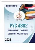 PYC4802 Assignment 3 &lpar;COMPLETE ANSWERS&rpar; 2025 - DUE August 2025