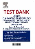 Lehne's Pharmacotherapeutics for Advanced Practice Nurses and Physician Assistants 2nd Edition - Test Bank by Laura D. Rosenthal, Jacqueline Burchum