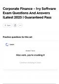 Corporate Finance - Ivy Software Exam Questions And Answers &vert;Latest 2025 &vert; Guaranteed Pass